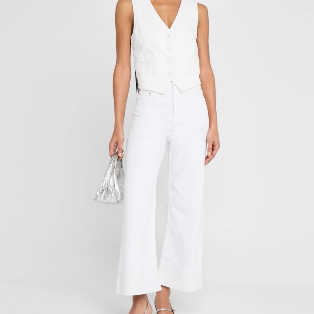 Pistola Lana Crop Cuff Jean. NWOT. White. 26